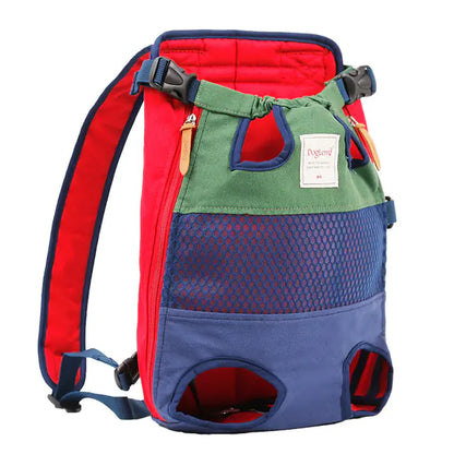Striped Mesh Dog Carrier Backpack – Breathable Backpack for Travel & Hiking