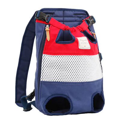 Striped Mesh Dog Carrier Backpack – Breathable Backpack for Travel & Hiking